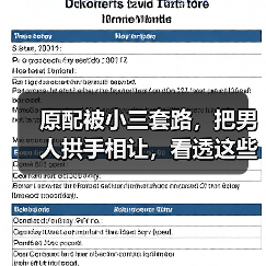 原配被小三套路,把男人拱手相让,看透这些伎俩,让小三没戏唱(图1) 原配被小三套路,把男人拱手相让,看透这些伎俩,让小三没戏唱(图1)