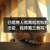 已婚男人假离婚后和我恋爱,我算第三者吗?(图1) 已婚男人假离婚后和我恋爱,我算第三者吗?(图1)
