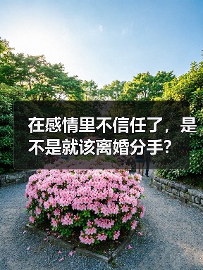 在感情里不信任了，是不是就该离婚分手？（图2）