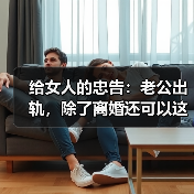 给女人的忠告：老公出轨，除了离婚还可以这样做（图2）