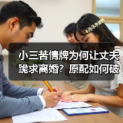 小三苦情牌为何让丈夫跪求离婚?原配如何破局?(图2) 小三苦情牌为何让丈夫跪求离婚?原配如何破局?(图2)