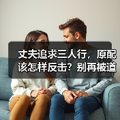 丈夫追求三人行，原配该怎样反击？别再被道德绑架了（图2）