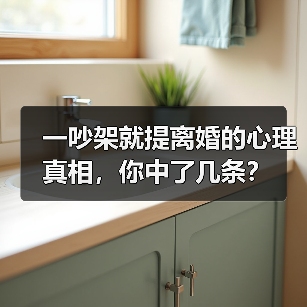 一吵架就提离婚的心理真相,你中了几条?(图1) 一吵架就提离婚的心理真相,你中了几条?(图1)