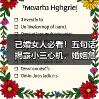 已婚女人必看!五句话揭露小三心机,婚姻危机怎么破?(图3) 已婚女人必看!五句话揭露小三心机,婚姻危机怎么破?(图3)