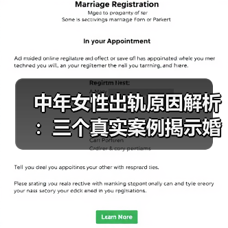 中年女性出轨原因解析:三个真实案例揭示婚姻危机(图1) 中年女性出轨原因解析:三个真实案例揭示婚姻危机(图1)