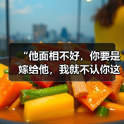 “他面相不好，你要是嫁给他，我就不认你这个女儿”，扎心啊