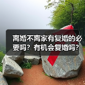 离婚不离家有复婚的必要吗？有机会复婚吗？