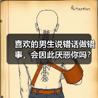 喜欢的男生说错话做错事，会因此厌恶你吗？